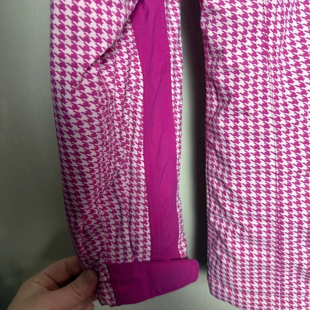 THE NORTH FACE Girls XL Pink/White Checkered All-Weather Jacket w/Removable Hood